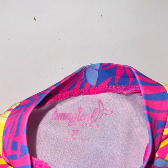 🔥btween Pink and Yellow One Piece Swimwear Sz 3 New - Picture 4 of 7